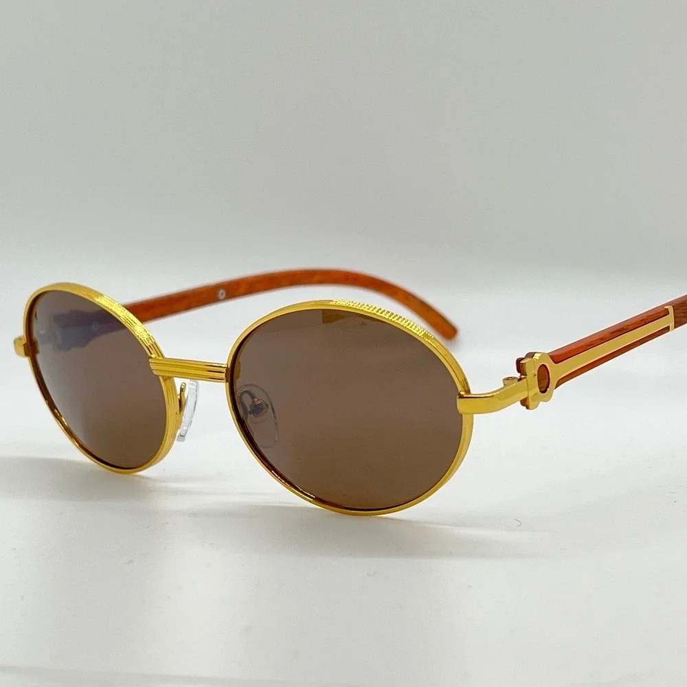 Sunglasses Gold‎ Men's Designer Fashion Eyewear Classic Retro 80's 90's Trendy